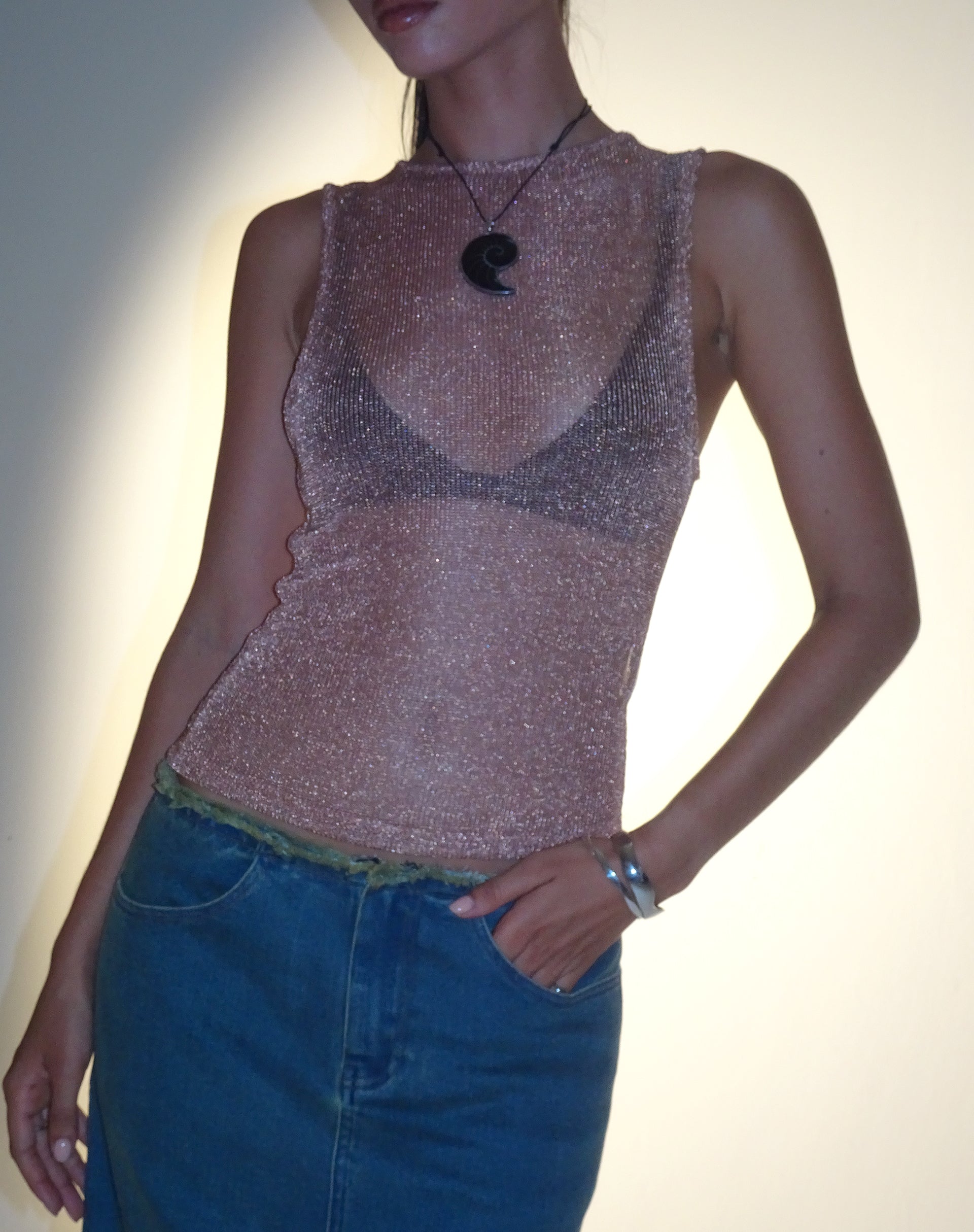 Afbeelding van Cosima Tanktop in Rose Gold Chain