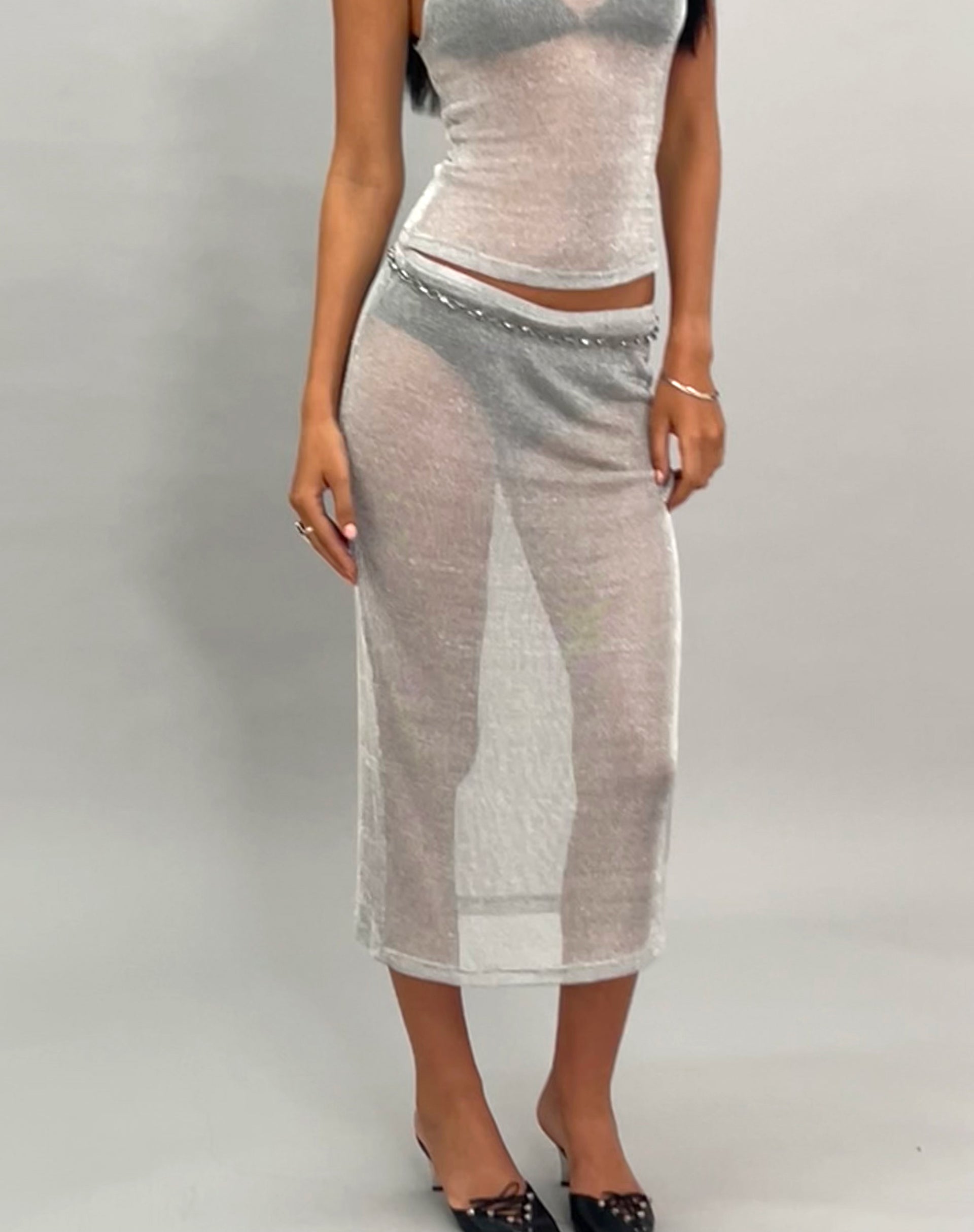 Afbeelding van Esra Midi rok in zilveren ketting
