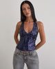 Afbeelding van Cosio Halter Top in Mix Pailletten Navy