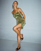 Afbeelding van Coti Bodycon Dress in Rose Flock Loden Green