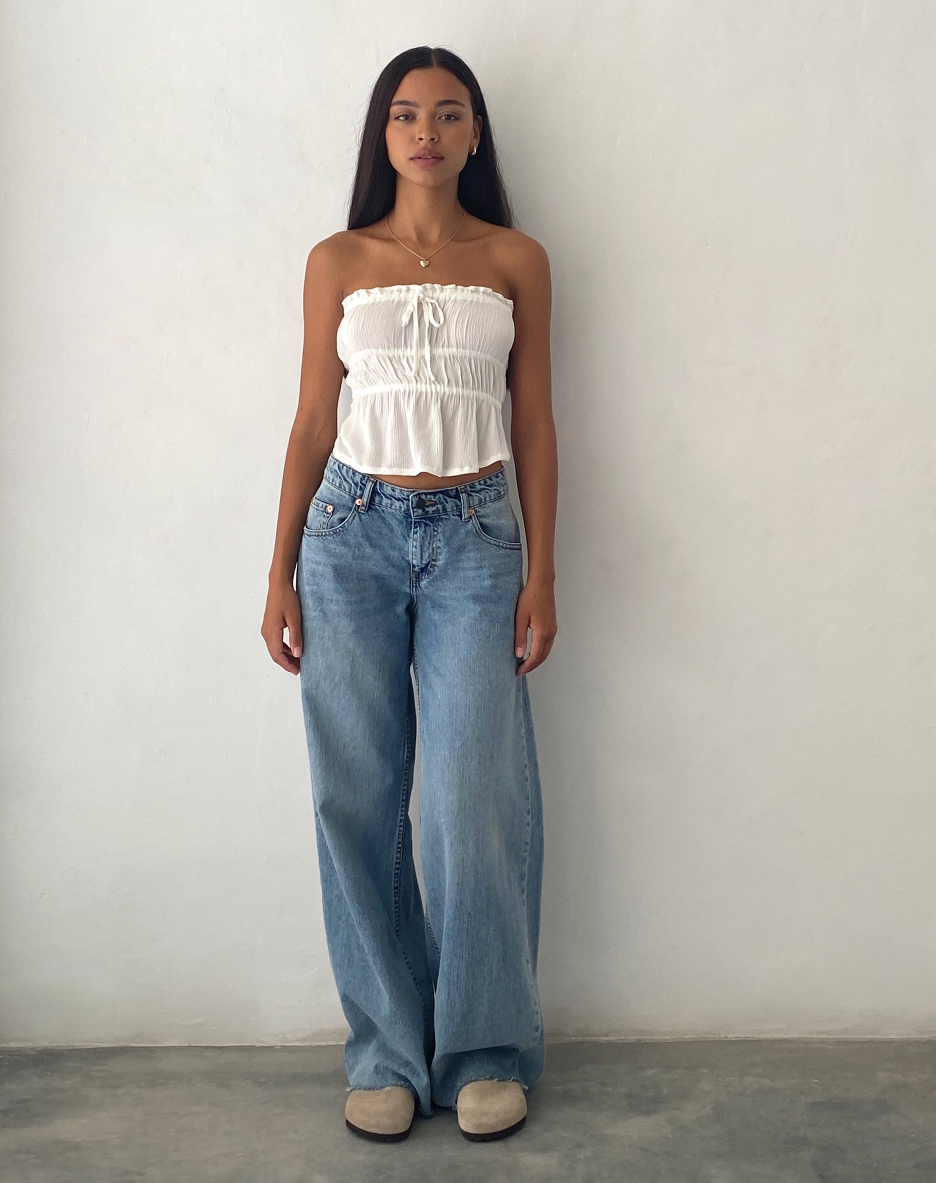 Afbeelding van Cove Bandeau Top in Crinkle Off White