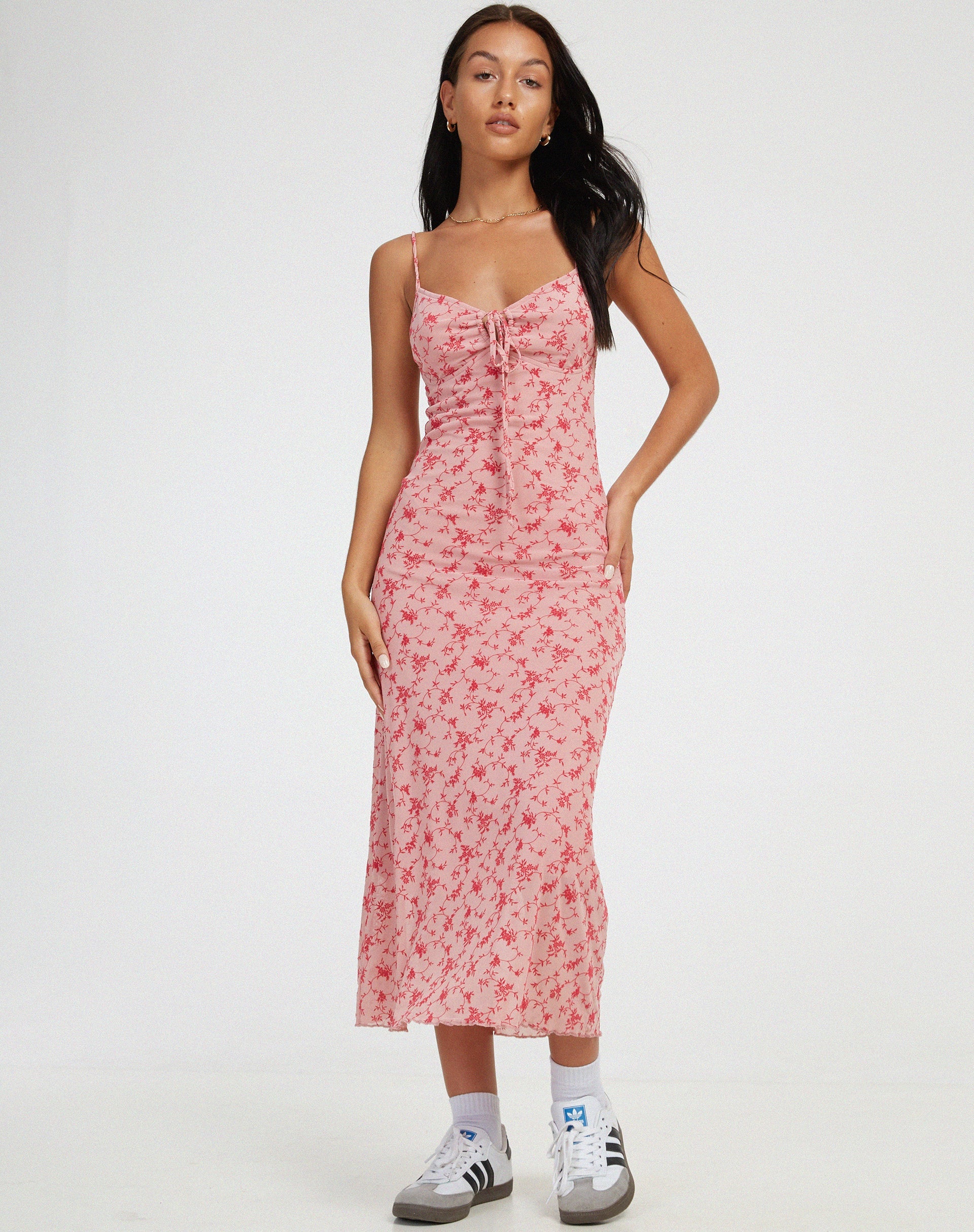 Afbeelding van Coya Maxi Dress in Love Bloom Pink Flock
