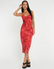 Afbeelding van Coya Maxi Dress in Rose Petal Red