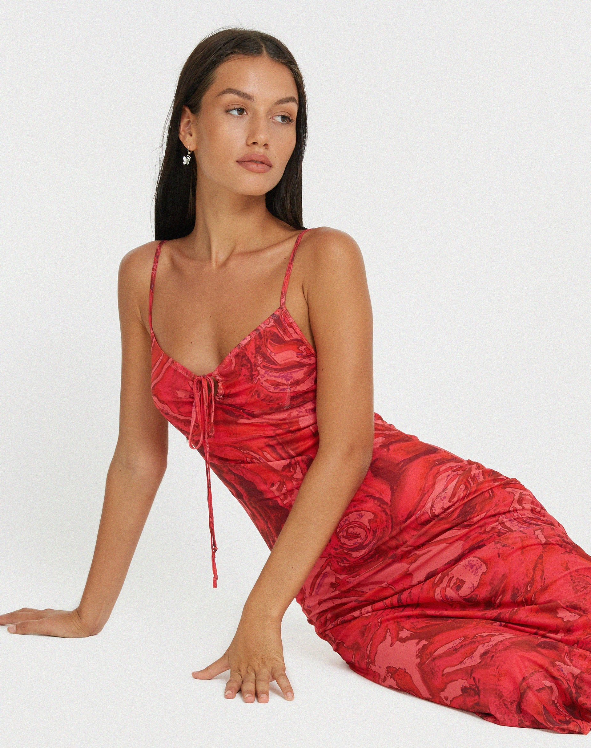 Afbeelding van Coya Maxi Dress in Rose Petal Red