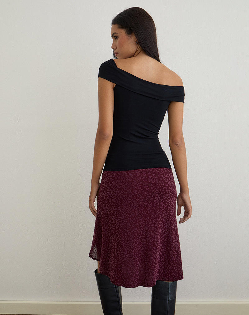 Afbeelding van Cuthbe One Shoulder Twist Top in Zwart