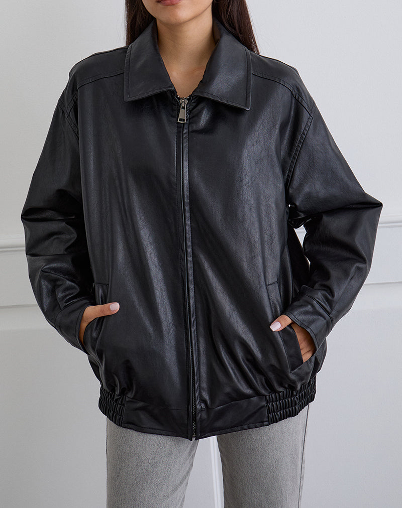 Afbeelding van Cavita Jacket in PU Zwart