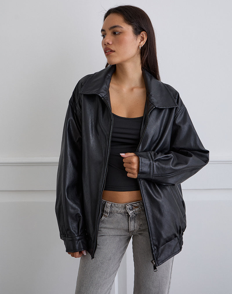 Afbeelding van Cavita Jacket in PU Zwart