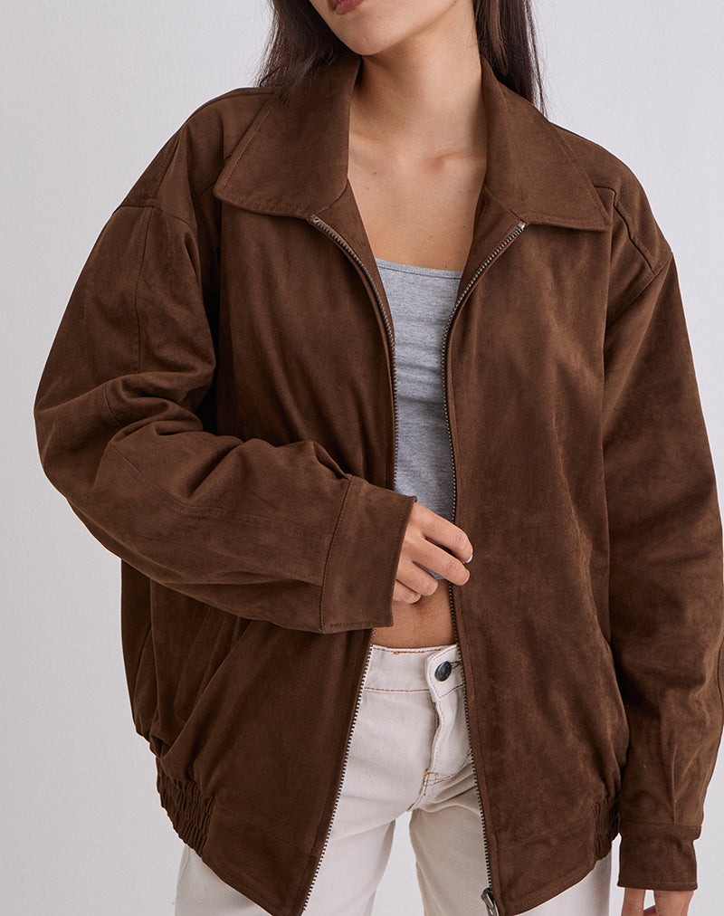 Cavita Jas in Faux Suède Bruin
