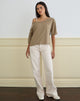 Afbeelding van Daimin Off the Shoulder Top in Jersey Khaki