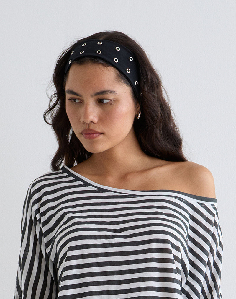 Afbeelding van Eyelet Hoofdband in Zwart