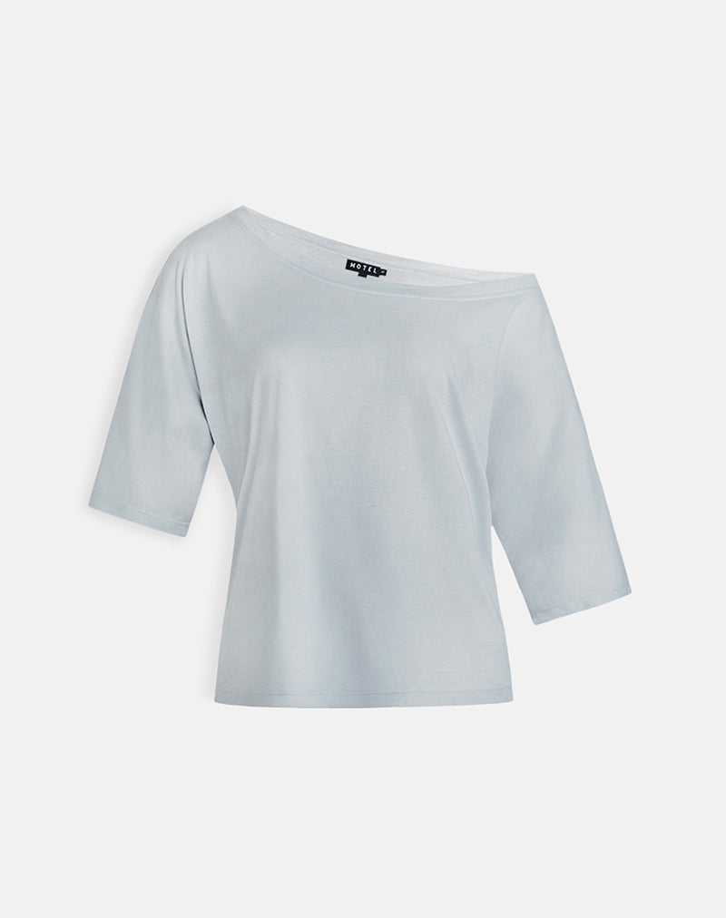 Daman Off-The-Shoulder Basic Top in Light Steel