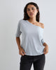 Afbeelding van Daman Off-The-Shoulder Basic Top in Light Steel