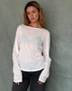 Afbeelding van Damon Baggy Top met lange mouwen in White Tissue Jersey