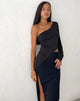 Afbeelding van Dania One Shoulder Top in Slinky Black