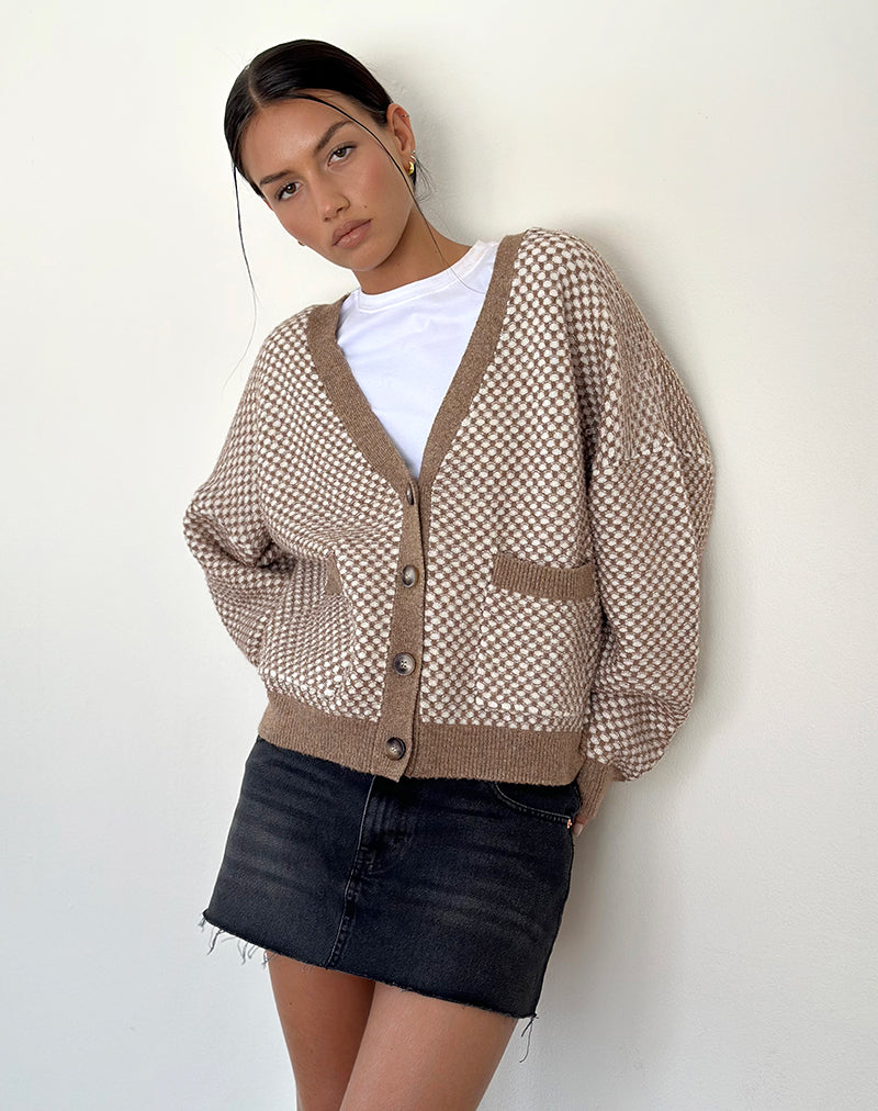 Afbeelding van Danov Vest in Bruin Gingham