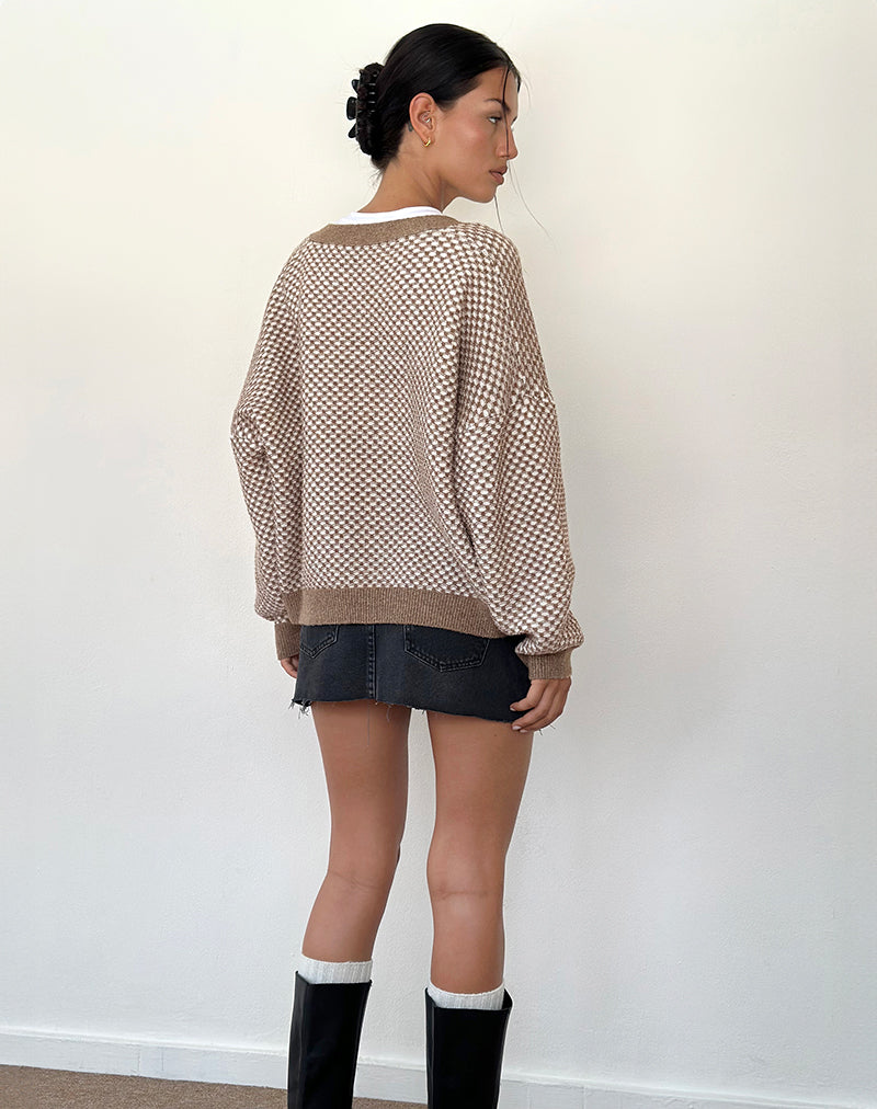 Afbeelding van Danov Vest in Bruin Gingham