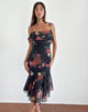 Afbeelding van Dansta Midi Dress in Renaissance Rose Zwart