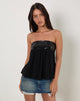 Afbeelding van Danuta Longline Bandeau Top in Pailletten Zwart