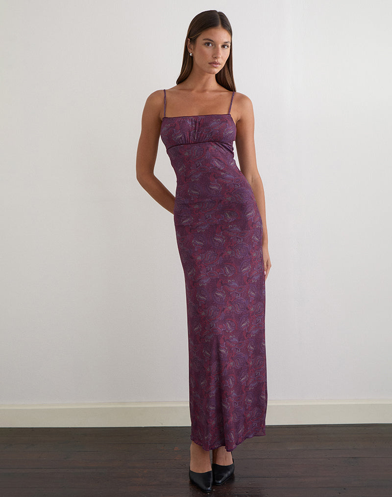 Image of Darsih Maxi Dress in Regal Paisley Purple