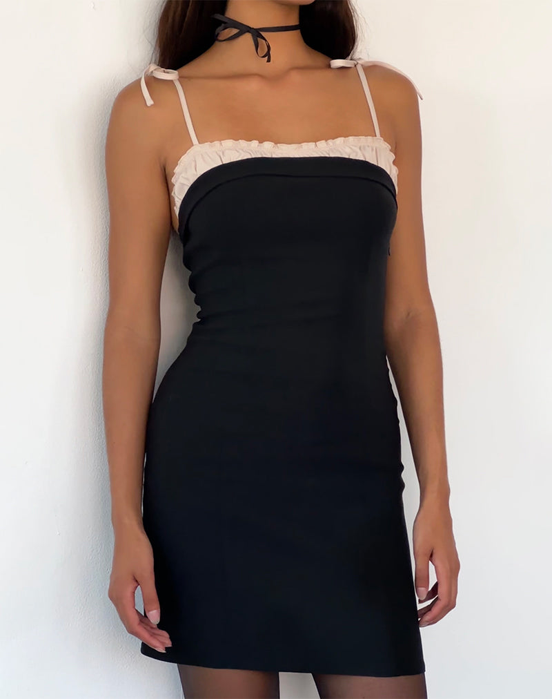 Daruka Mini Jurk in Satijn Zwart