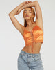 Afbeelding van Datuk Crop Top in Satijn Mandarijn