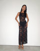 Afbeelding pf Daudy Tie Back Lace Maxi Dress in Jet Black Lace