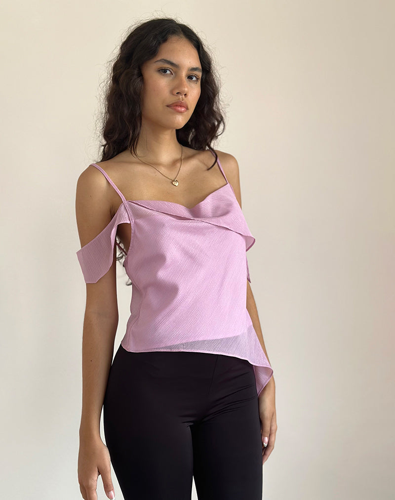 Afbeelding van Davila Chiffon Top in Roze Glinstering