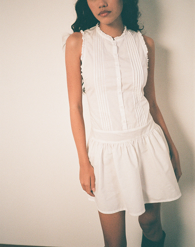 Afbeelding van Dayara Mini Dress in Popeline Wit