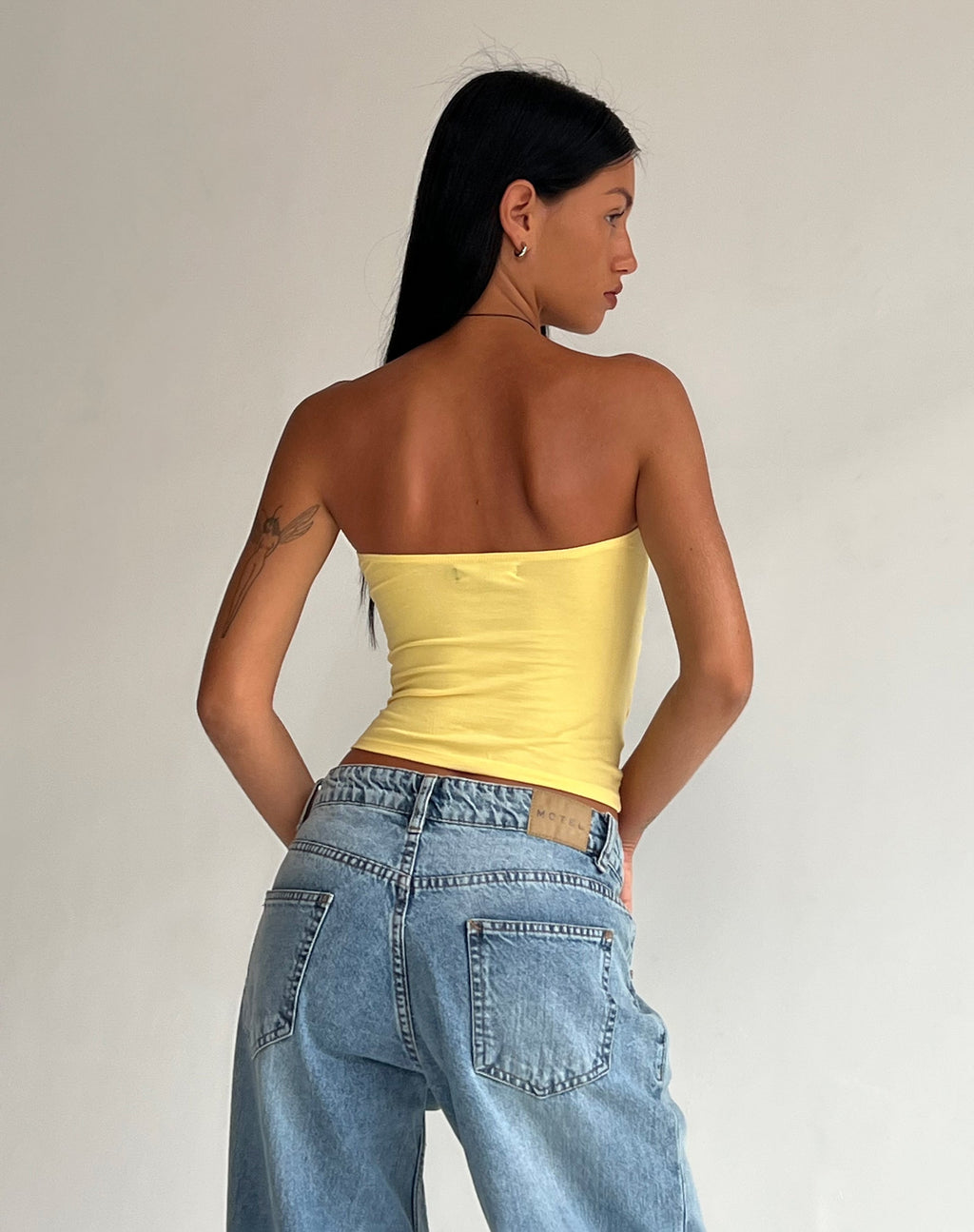 Dayu Bandeau Crop Top in Limonade