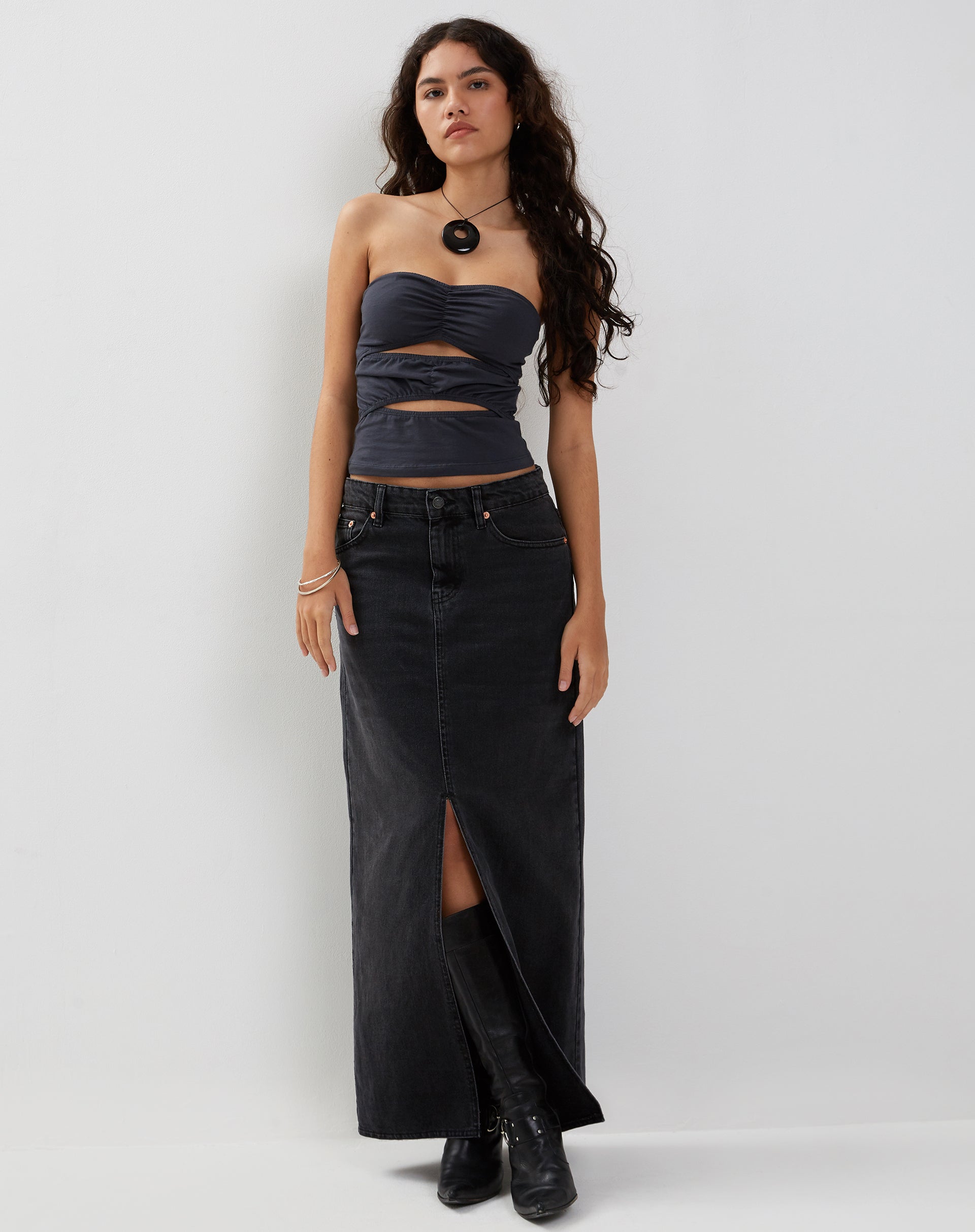 Afbeelding van Dayu Bandeau Crop Top in Ocean Storm