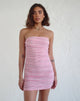 Afbeelding van Dema Mini jurk in jacquard roze streep