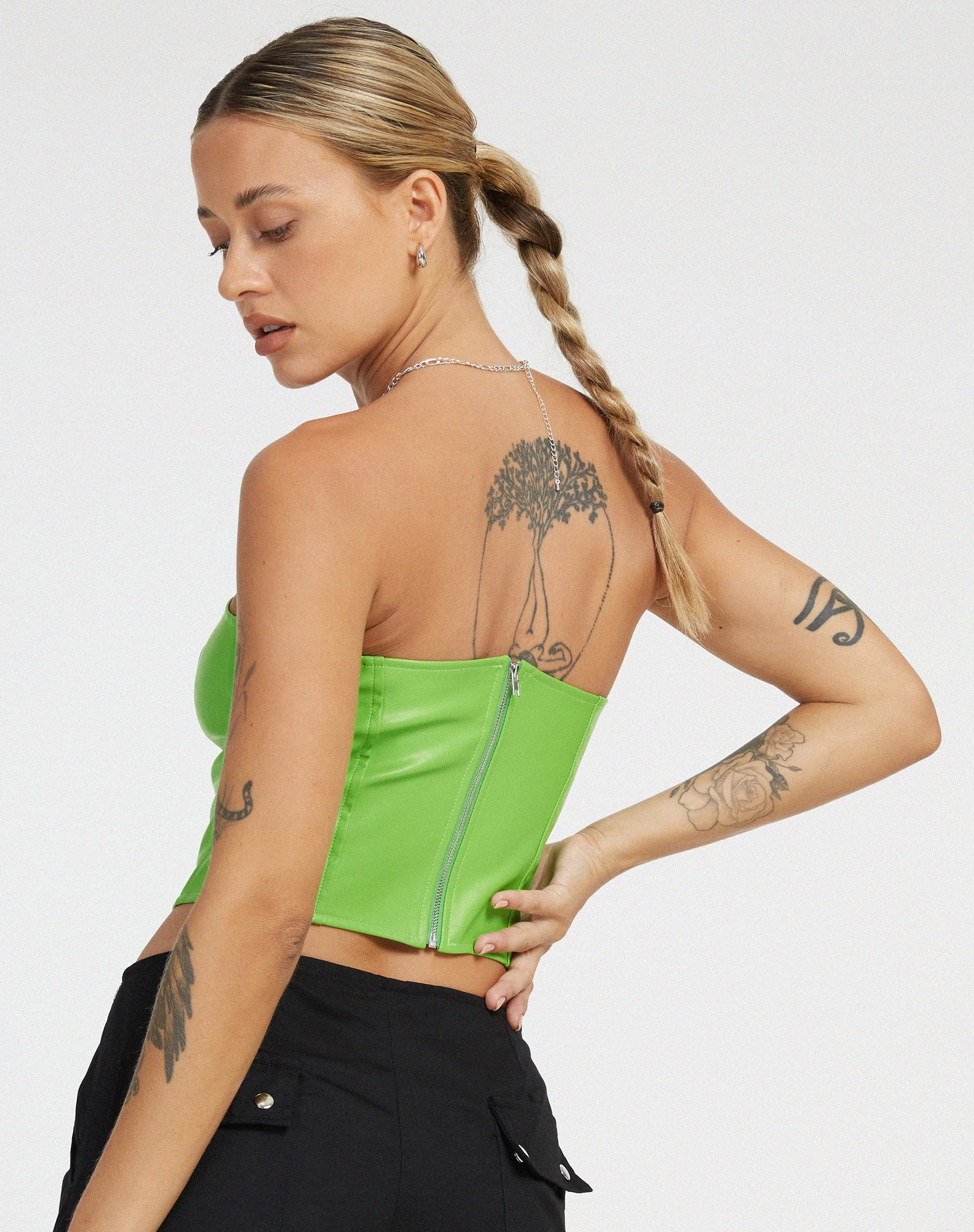 Afbeelding van Dena Corset Top in PU Neon Groen