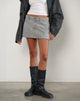 Afbeelding van Denim minirok met ruwe zoom in grijs Bleach
