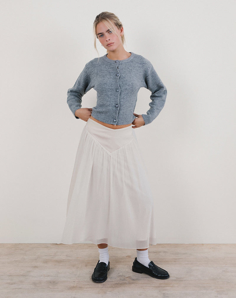 Afbeelding van Derika V Waist Maxi Rok in Crème
