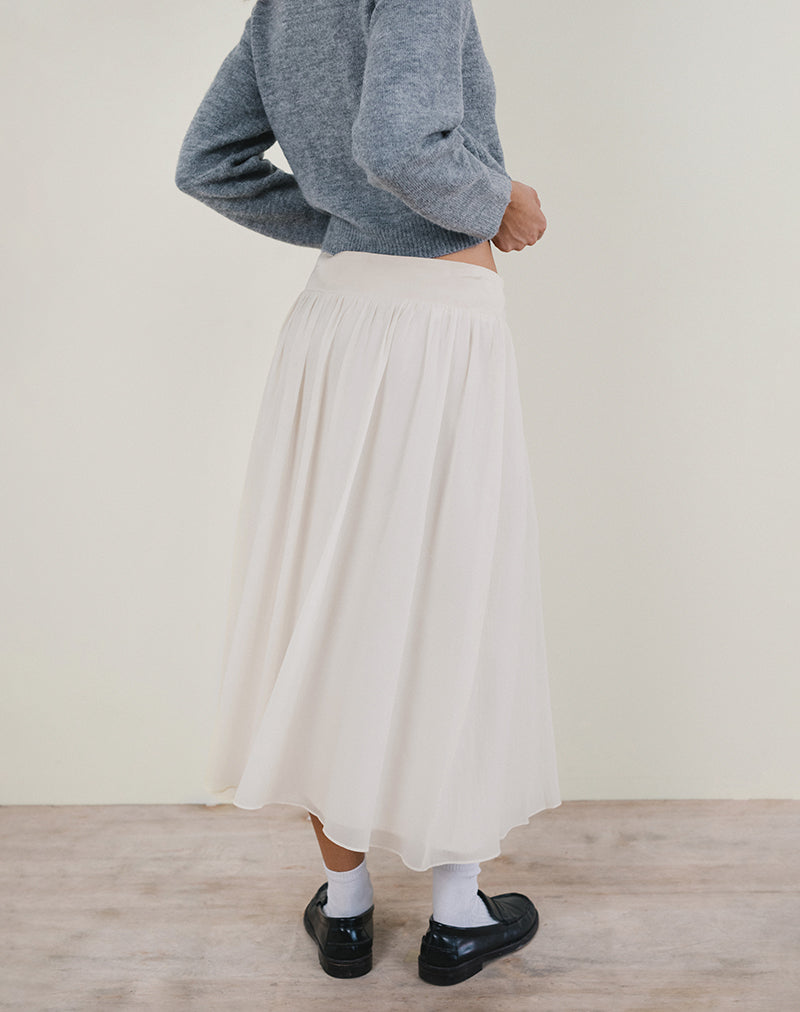 Afbeelding van Derika V Waist Maxi Rok in Crème