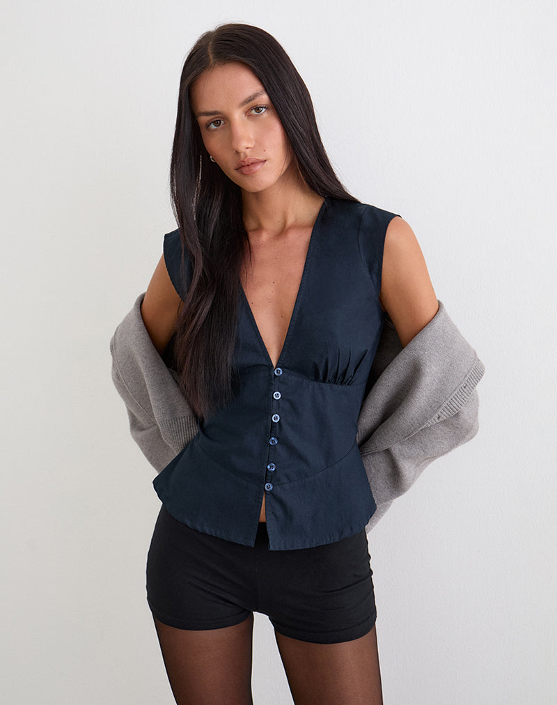Devlon Blouse in donkerblauw