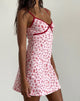 Afbeelding van Dimaya Mini Dress in Girlie Print met rode bies