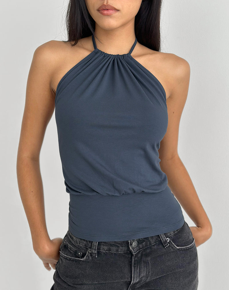 Image of Diraka High Neck Top in Jersey Ocean Storm