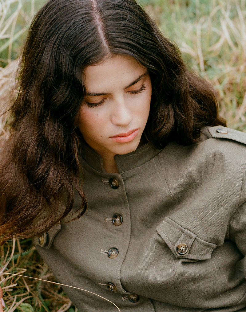 Diranda militair jack in twill kaki