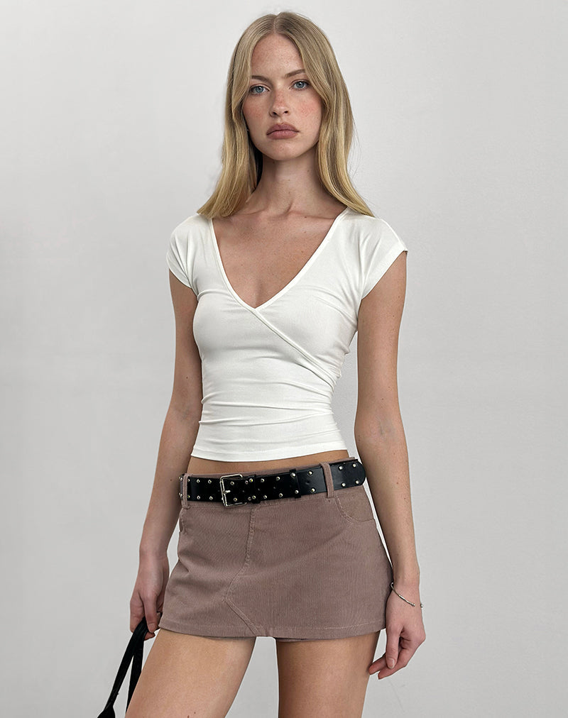Afbeelding van Dolores Wrap Top in Rayon Jersey Ivoor