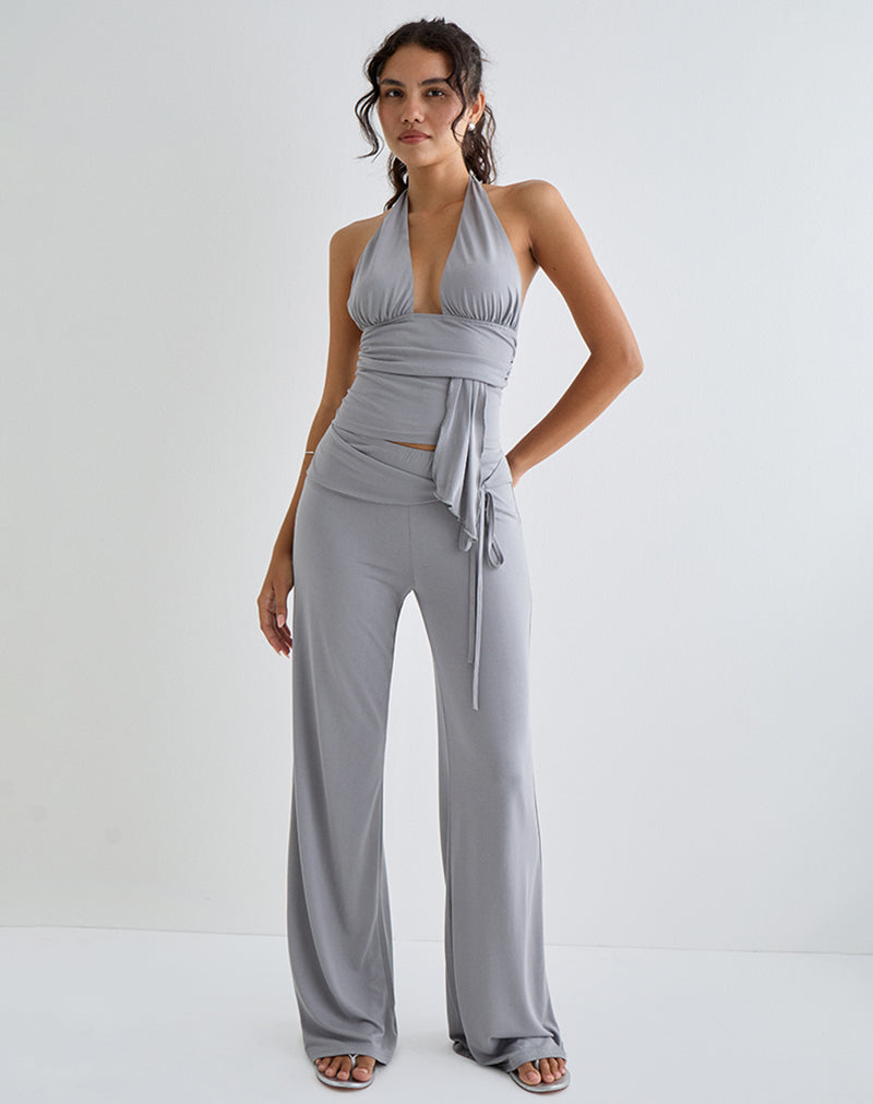 Afbeelding van Donata broek in grijs met riem