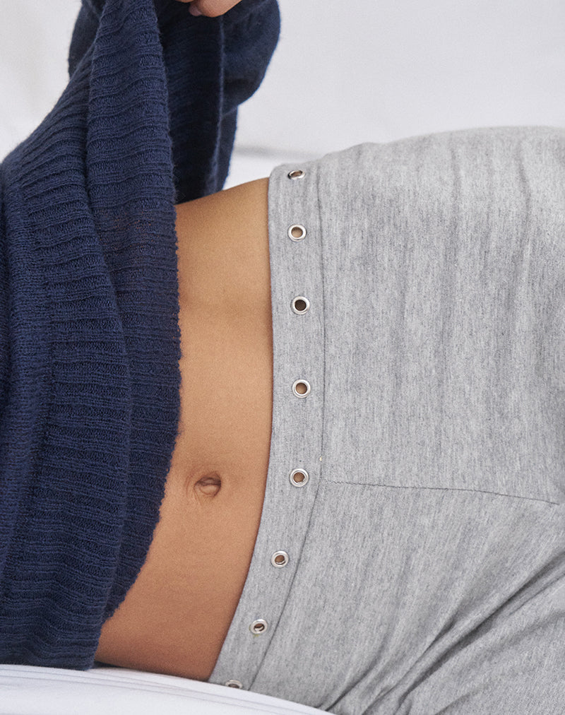 Dorala Low Rise Broek met Oogjes in Grijs Marl