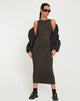 Afbeelding van Driki Midi Dress in Gunmetal met Grijze Top Stitch