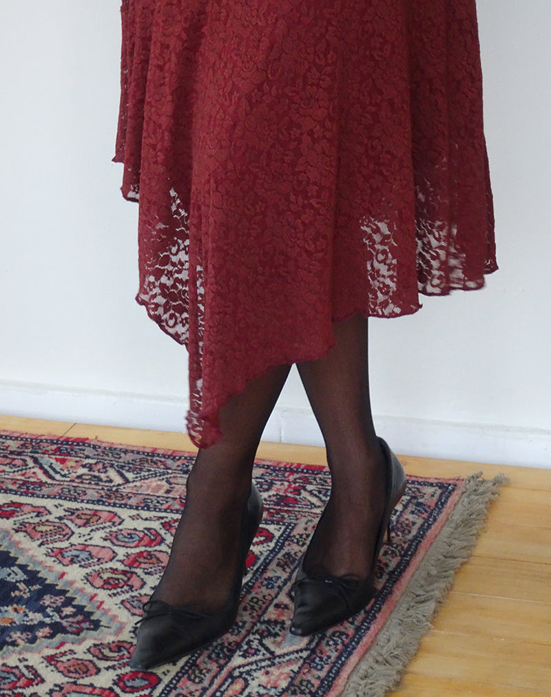 Afbeelding van Drusilla Midi Dress in Rose Lace Burgundy