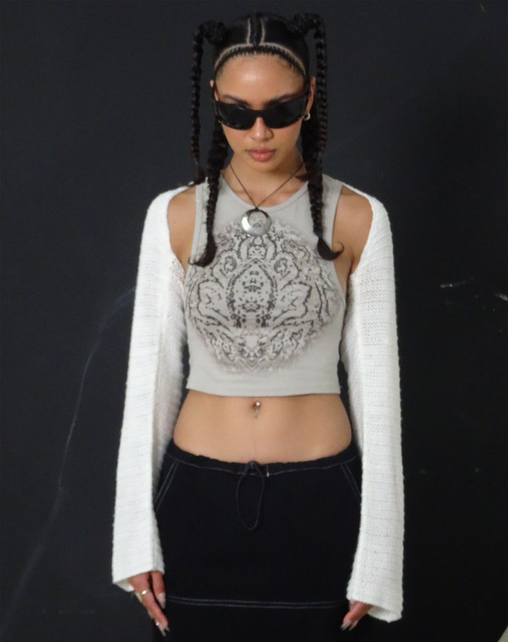 Vasque Gewatteerde Top in Sandstorm Grey