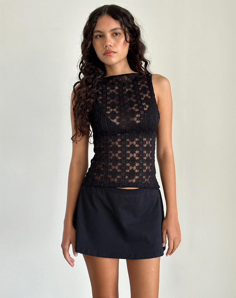 Dudley Vest Top in Regal Lace Zwart