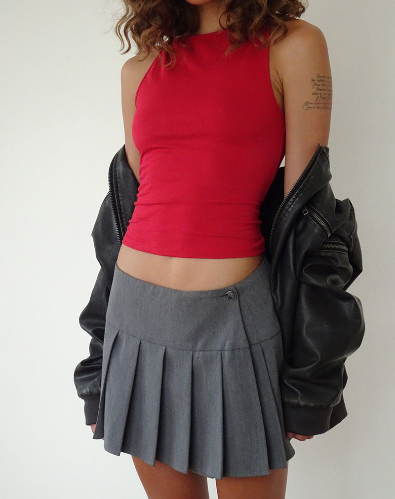 Dudley Vest Top in Adrenaline Rood