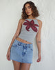Afbeelding van Dudley Vest Top in Grijs Marl Painted Flower