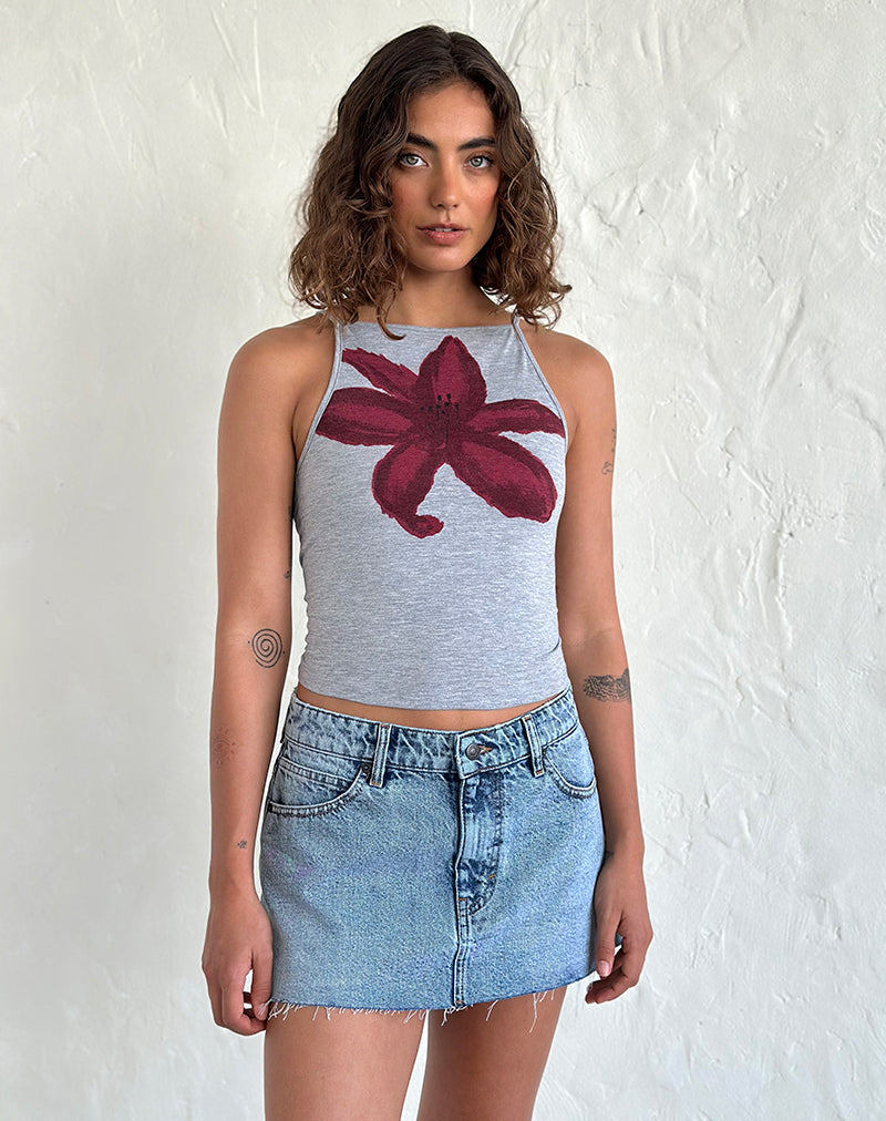 Afbeelding van Raw Hem Denim Minirok in Vintage Blue Wash