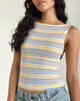 Afbeelding van Dudley Vest in Blauw, Wit en Gele Streep